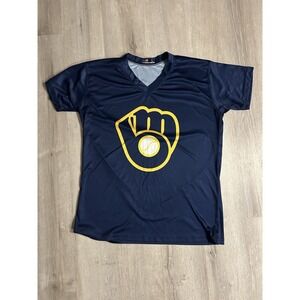 Milwaukee Brewers Performance DriFit Shirt w/Logo On Front, Brew Crew on Back, M